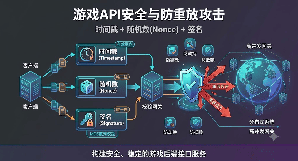 防止黑客重复扣款！游戏 API 接口如何结合 Timestamp + Nonce 抵御重放攻击