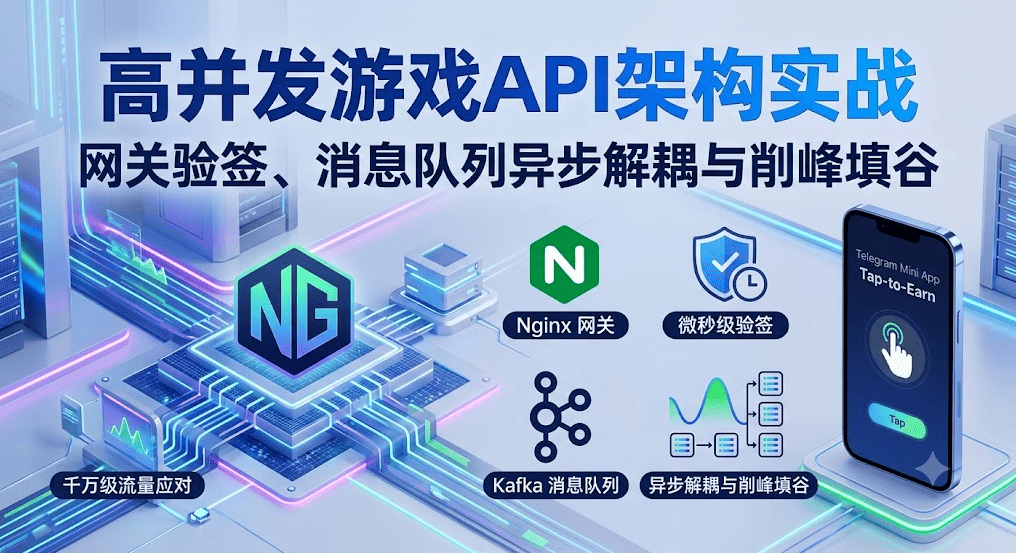 高并发游戏API架构实战：网关验签、消息队列异步解耦与削峰填谷